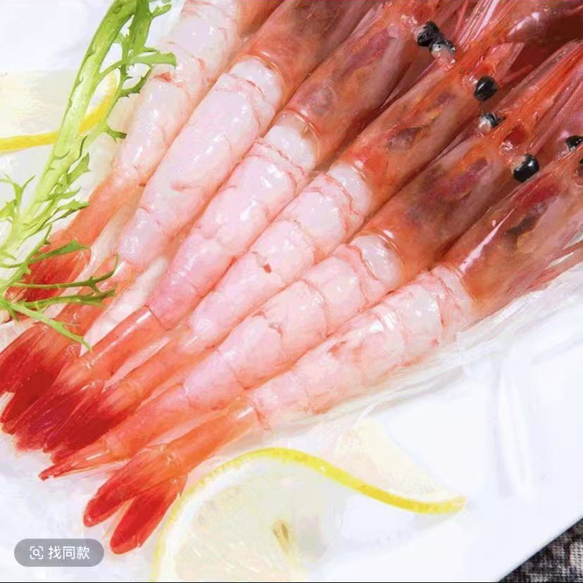 野生捕捞新鲜冷冻生鲜60-80LA北极甜虾1kg/盒