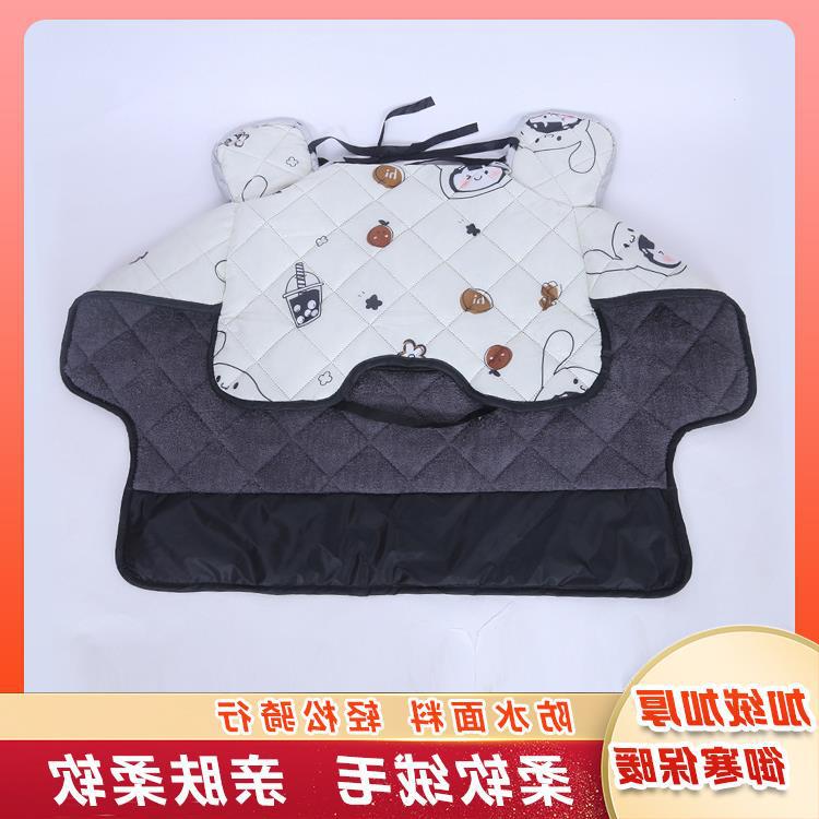 可爱卡通电动车挡风被冬季加绒加厚保暖罩电瓶摩托车防寒防风罩