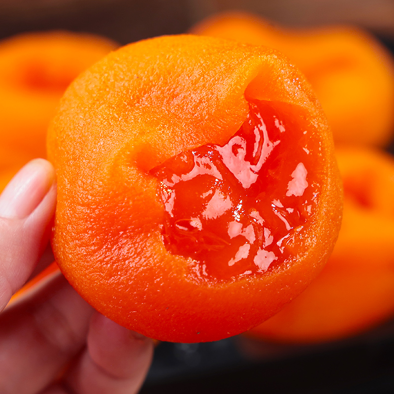 【自然搭档】 陕西富平流心冰柿冰淇淋爆浆柿子12枚-16枚装京东快递