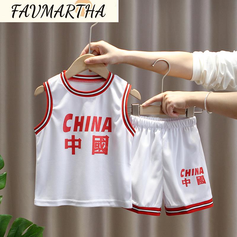 FAVMARTHA儿童篮球服夏季宝宝球服男童帅气无袖中小童运动速干衣