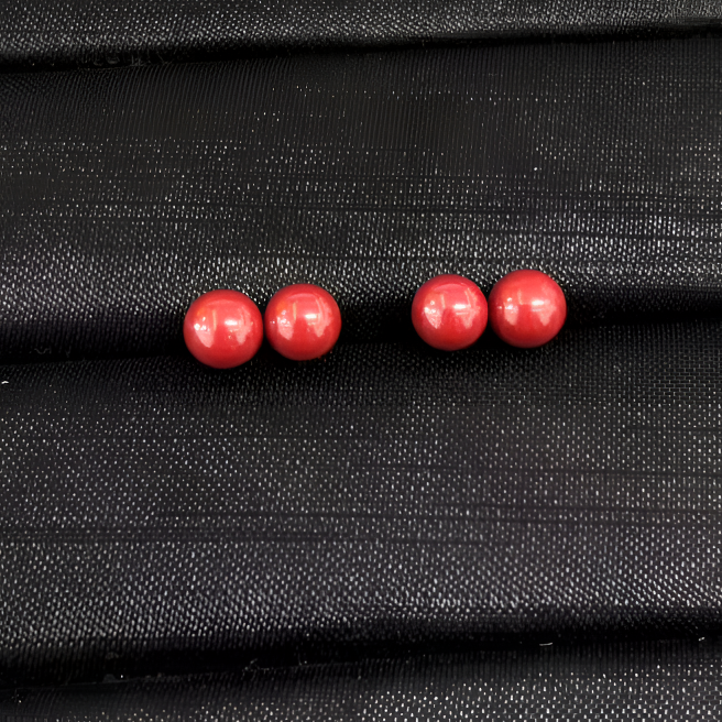 含辰砂工艺品帝王砂银耳钉6m*（多样性单个发货）