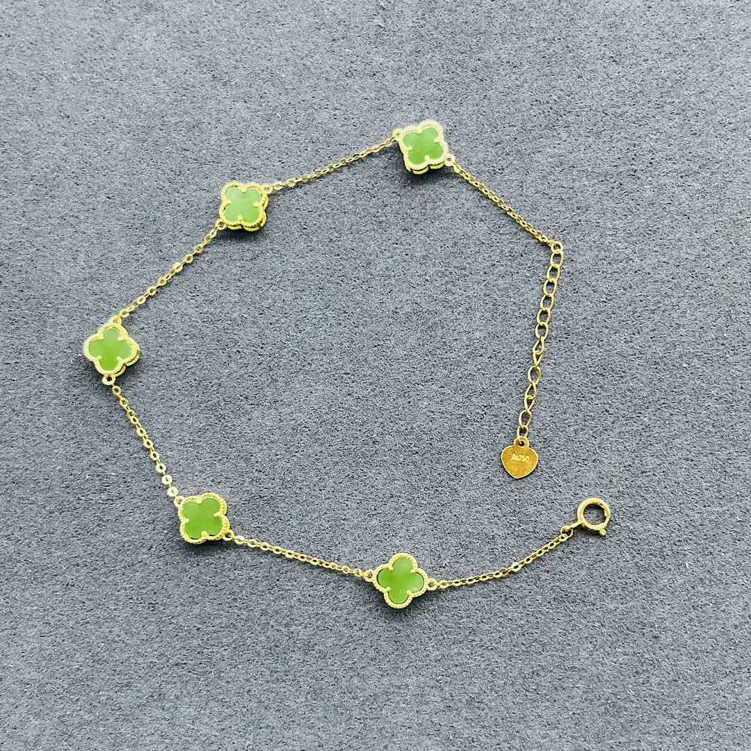 【何姐聊收藏】时尚精致18k碧玉手链 YS0620018