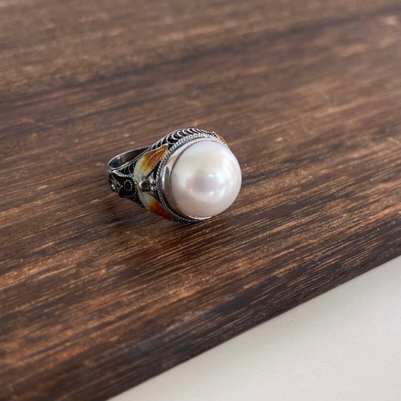 【何姐聊收藏】花丝镶嵌珍珠戒指S 14004017