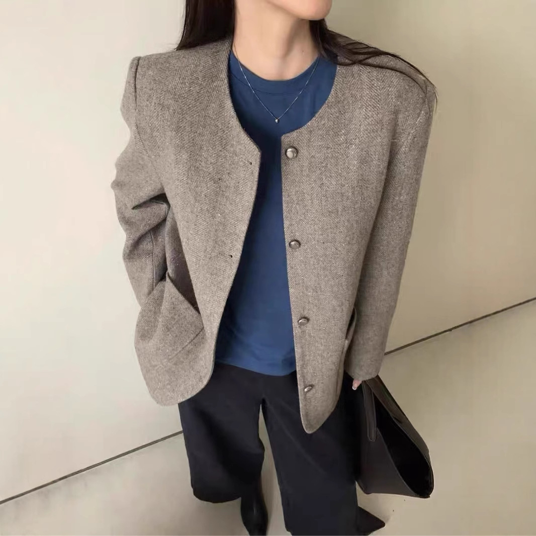 【简知】【直接冲】 轻奢高配 人字纹97羊毛外套 2397