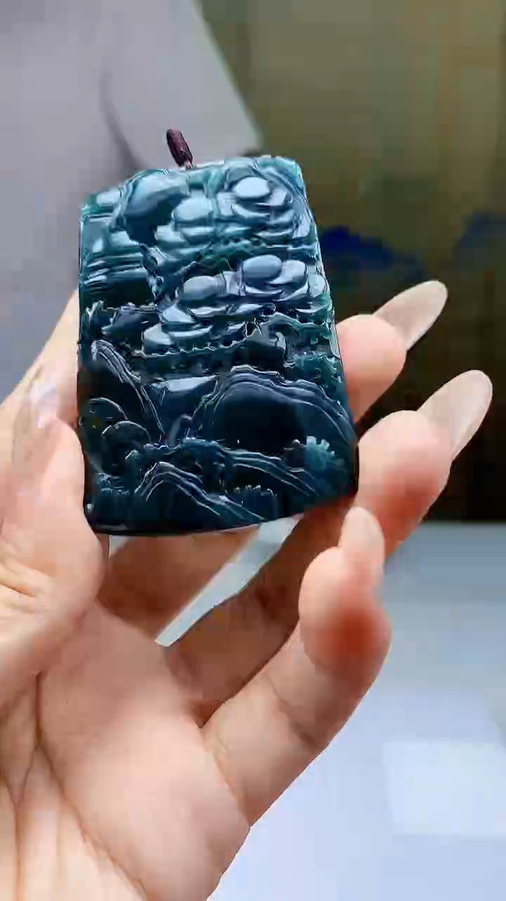 【闪购商品】定制翡翠未镶嵌毛货挂件348-4905ty
