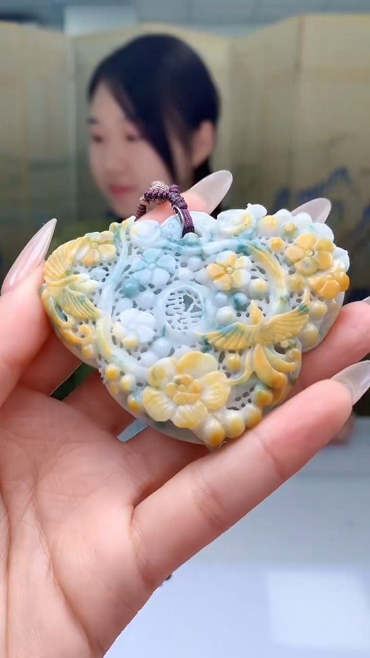 【闪购商品】定制翡翠未镶嵌5073xd-毛货挂件213