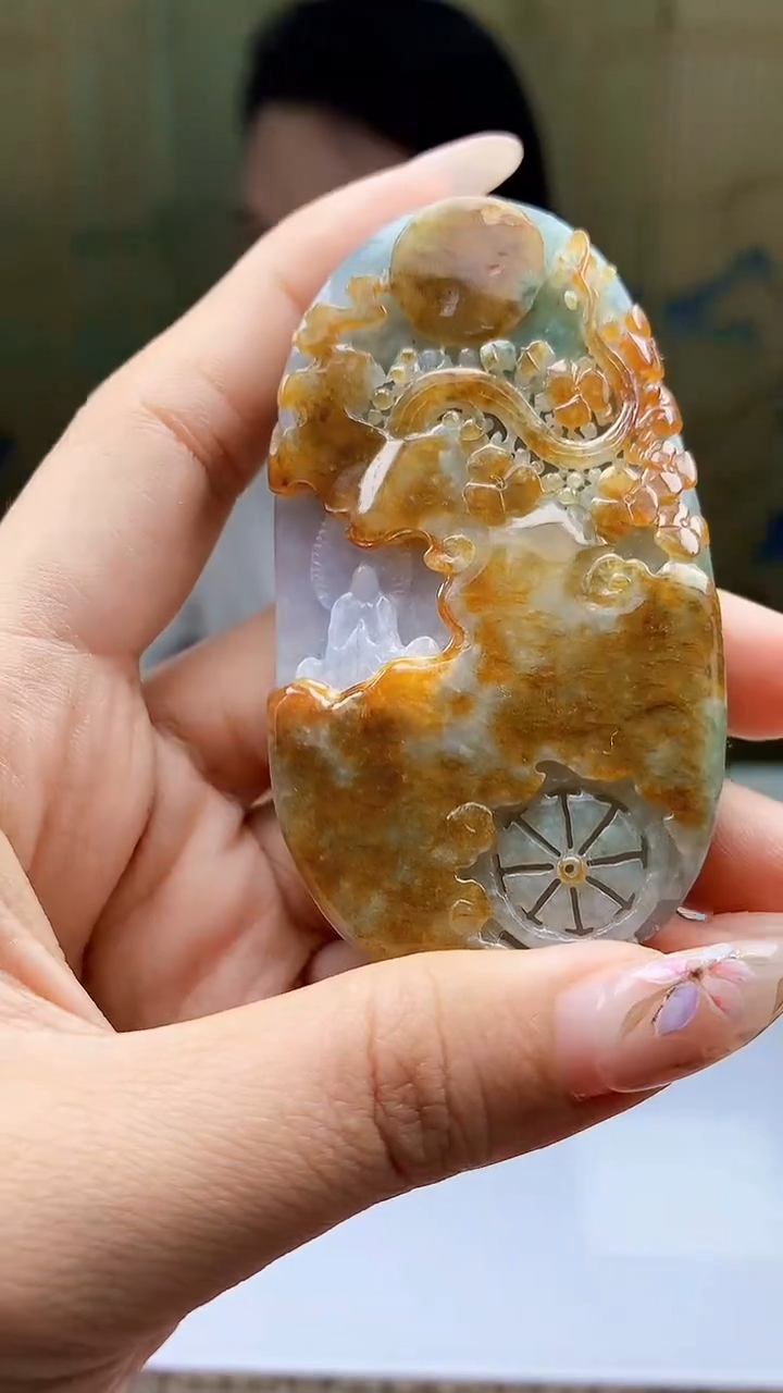 【闪购商品】定制翡翠未镶嵌毛货挂件59-4919ty