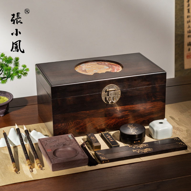 张小凤凤吟萧兮文房四宝套装笔墨纸砚书法初学者礼品高档善琏湖笔