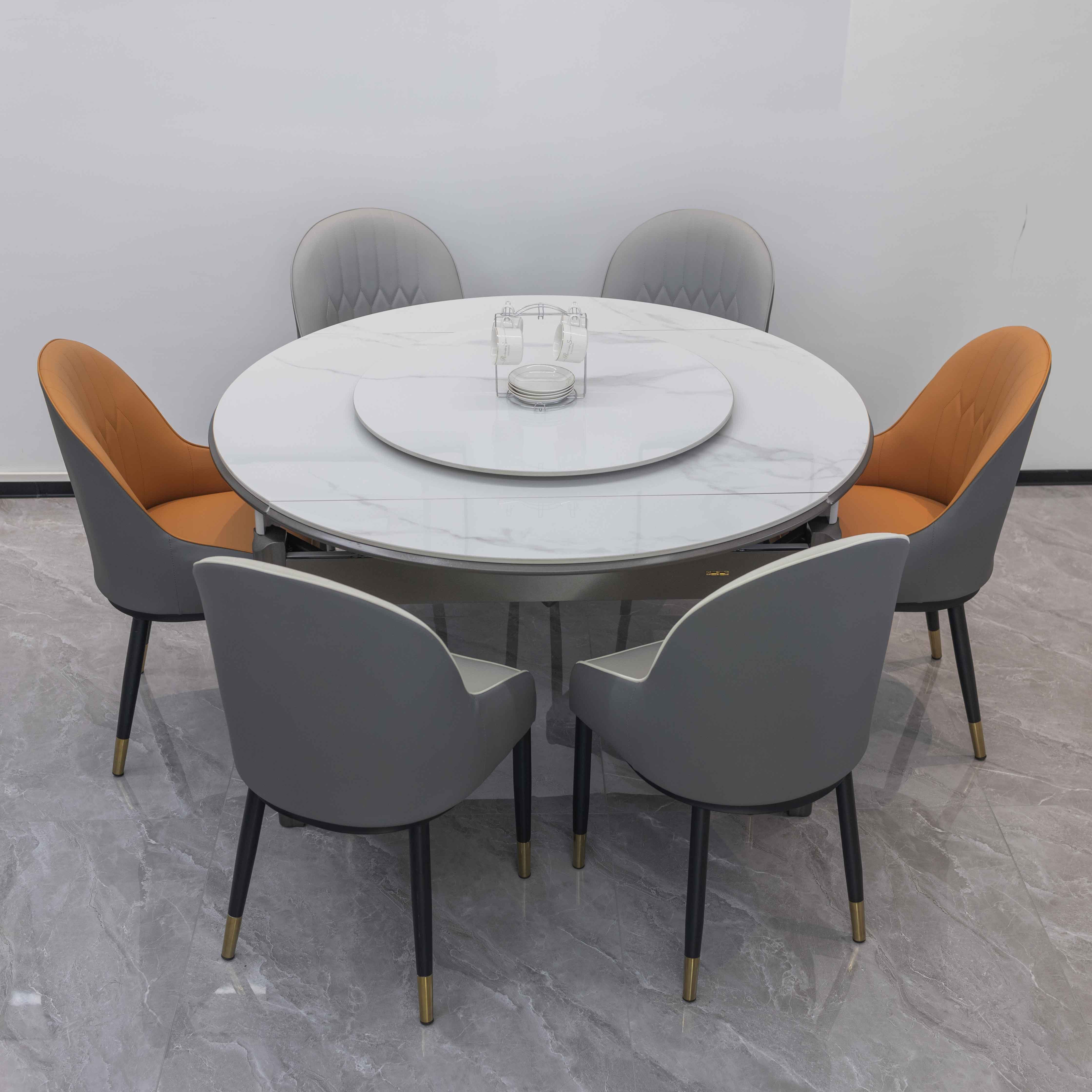 岩板餐桌椅组合可伸缩方圆两用家用现代简约小户型意式轻奢饭桌