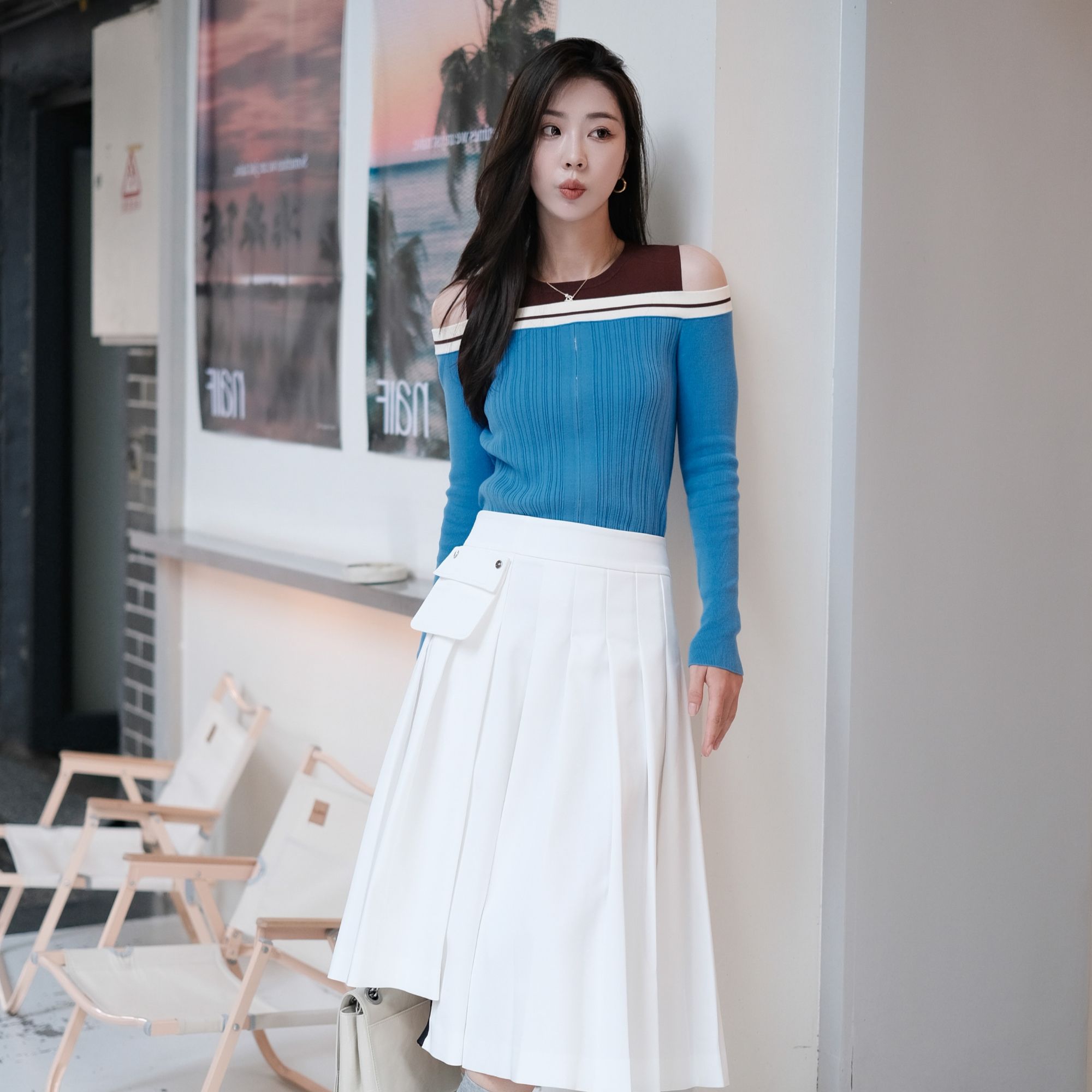 HPLY/荷比俪HPLY荷比俪秋季新款解构镂空针织衫HMD32650105