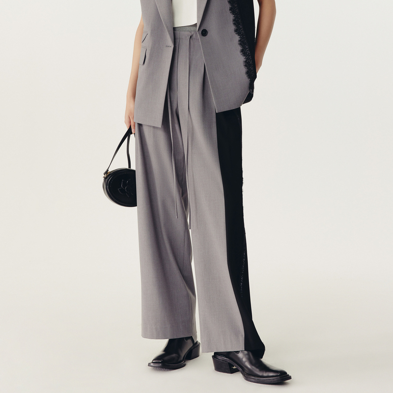 HPLY荷比俪春季新款女拼接阔腿版型休闲长裤HYD13410005