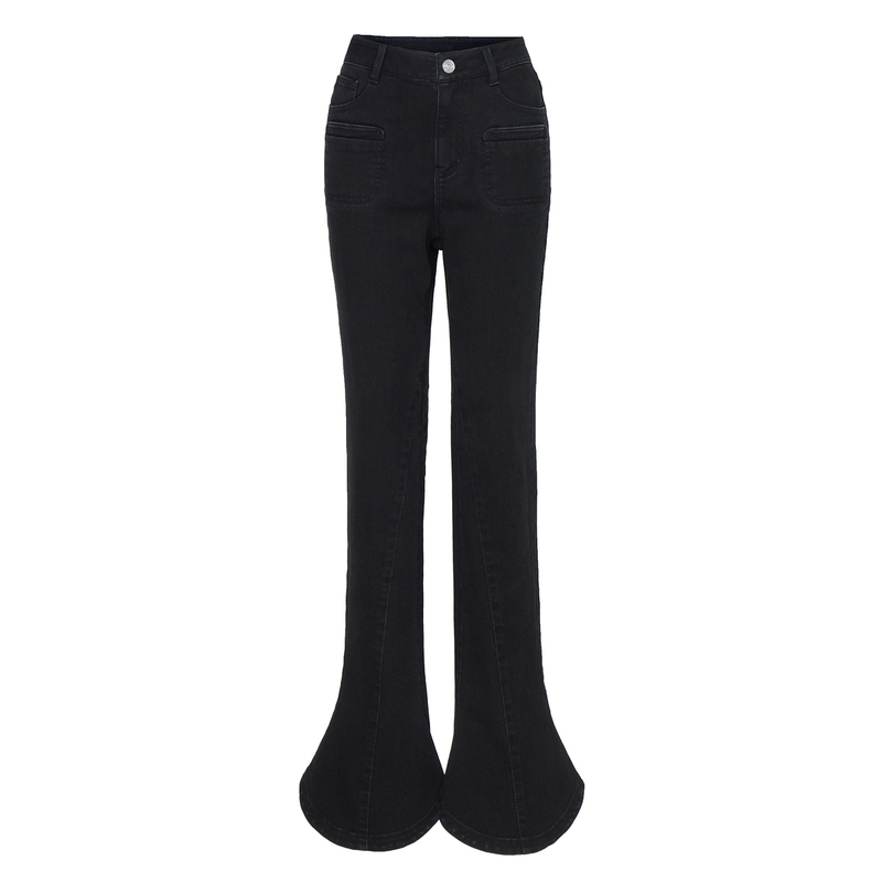 HPLY/荷比俪【商场同款】秋季复古马蹄裤微喇裤HYD33420175-1