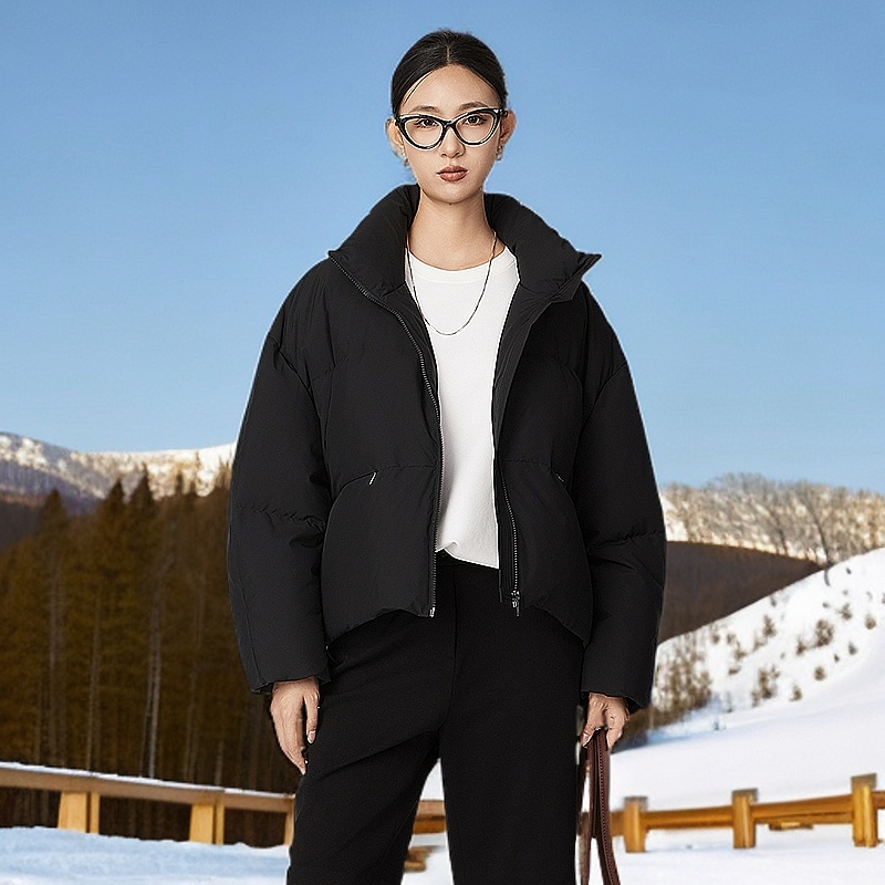 HPLY/荷比俪冬立领哑光面包服羽绒服HAE40560003