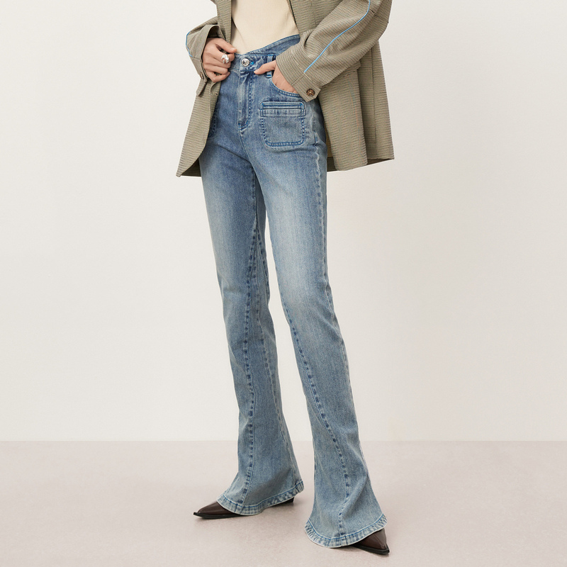 HPLY/荷比俪【商场同款】秋季复古马蹄裤微喇裤HYD33420175