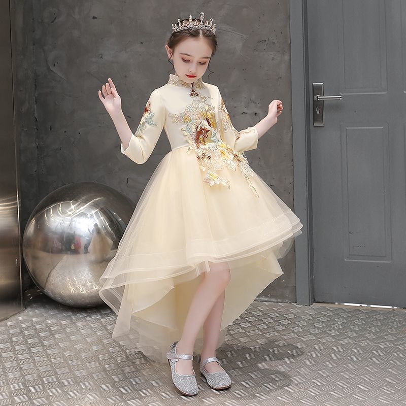 儿童礼服公主裙女童蓬蓬纱花童婚纱裙小女孩走秀主持人钢琴演出服
