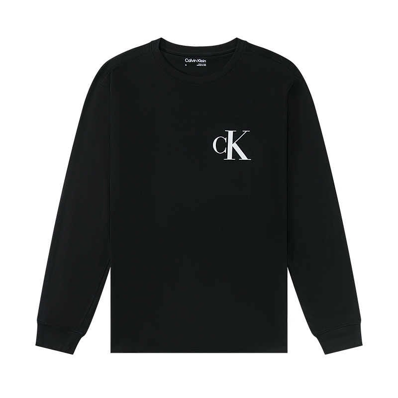 Calvin Klein/卡尔文·克雷恩进口男士印花长袖T恤秋纯棉打底衫ZZ