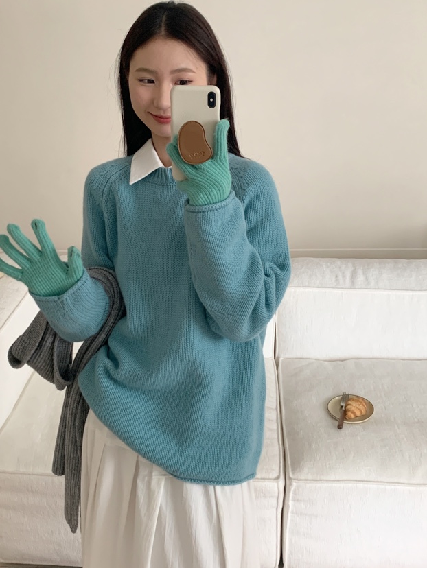 【晶晶1-25】（600-699）百搭套头针织衫浮力