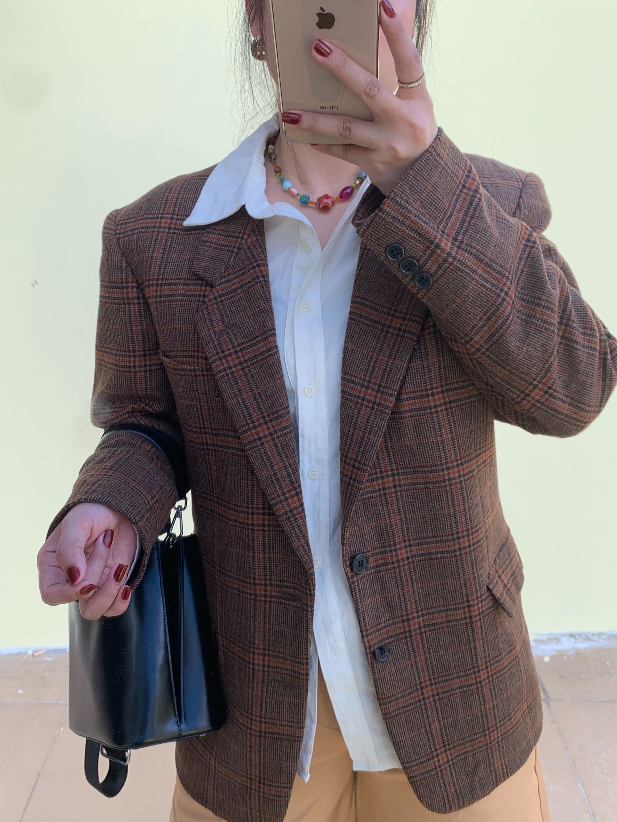 古着vintage复古男女西装阔版百搭外套西服