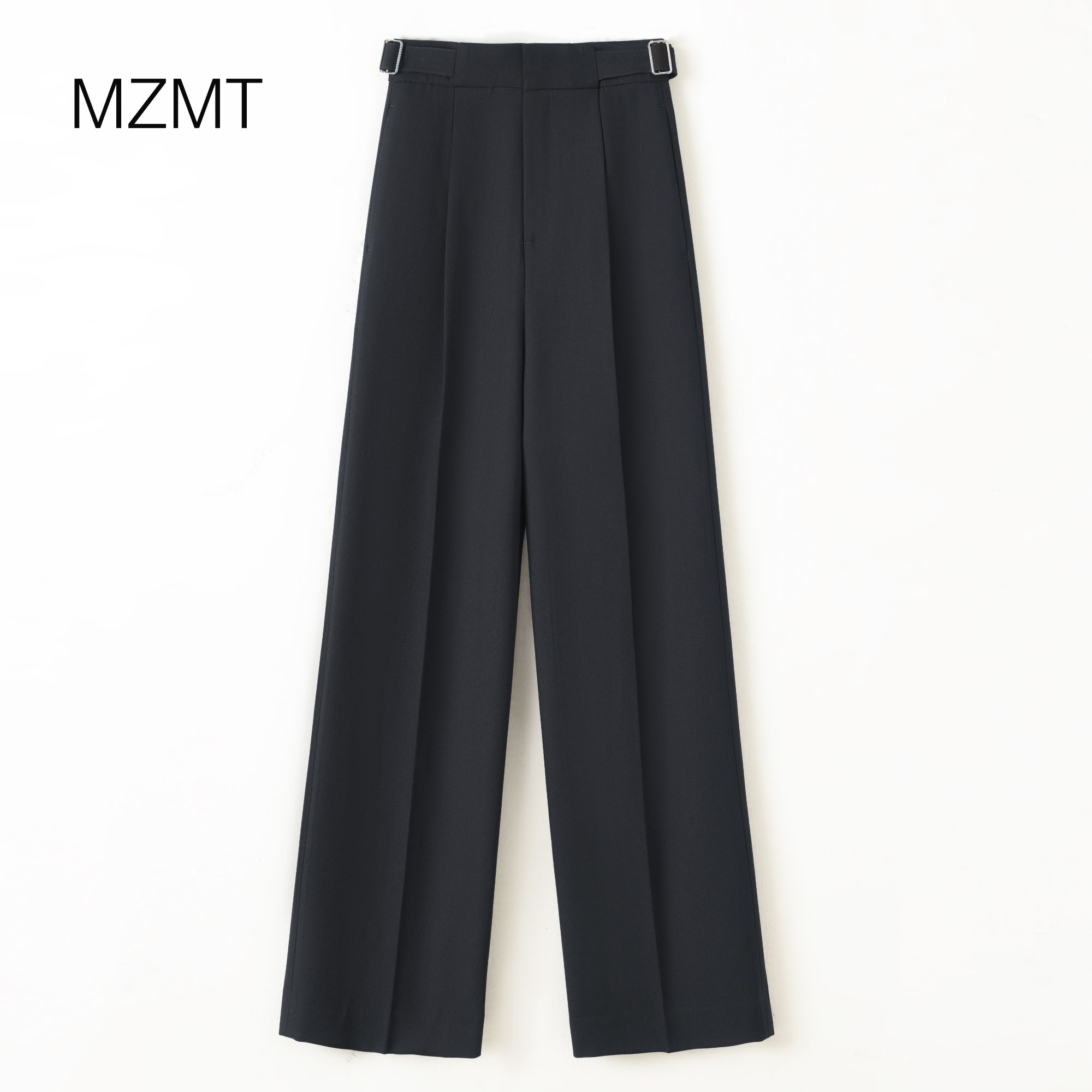 【MZMT】冬款“都市摩登”垂感伉皱高腰直筒阔腿裤显瘦时尚百搭-98279