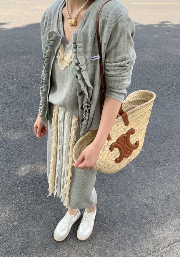 OIIORIRI设计师品牌 棉麻花边毛衣 24秋冬