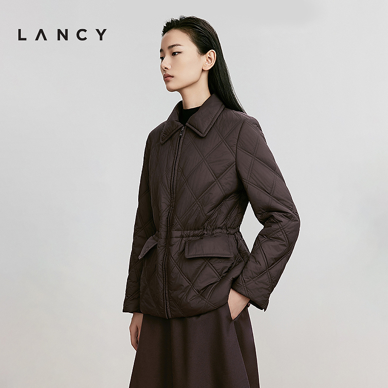 【雅丹风】LANCY/朗姿冬新款收腰羊毛棉服衬衫领夹克外套女