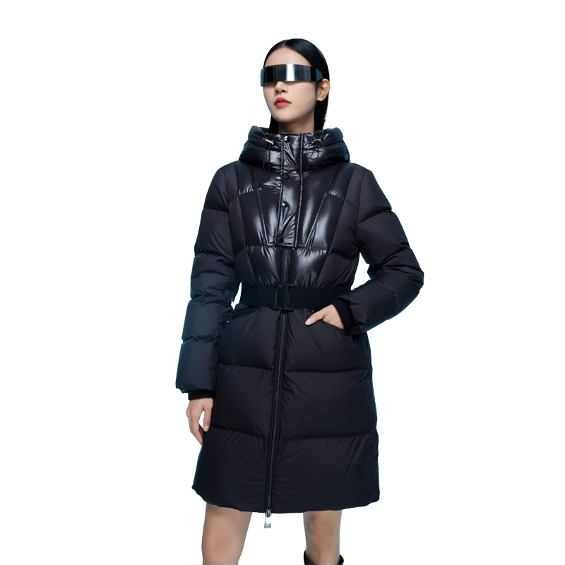 【丽公主专属】2023新款设计师联名鹅绒服时尚连帽中长款A068026