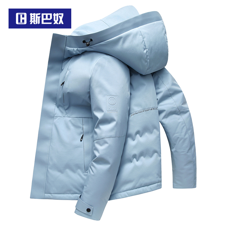 【跨年】加厚羽绒服男短款2025冬季新款休闲连帽保暖鸭绒冬装外套潮