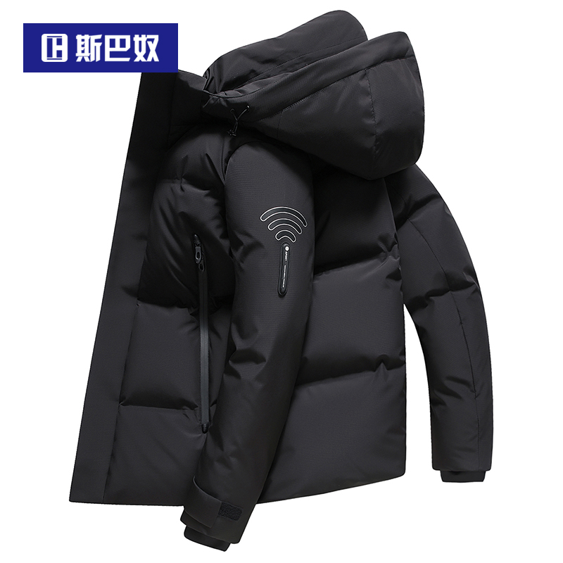 斯巴奴加厚加绒户外极寒暖羽绒服男短款2025季新款品牌男装外套