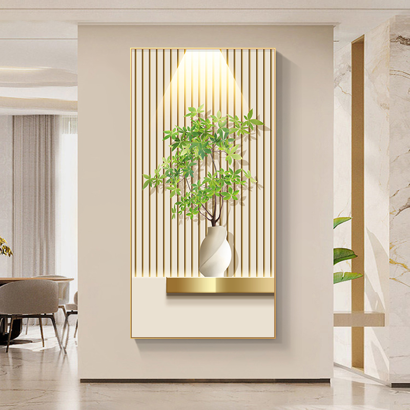 小清新玄关装饰画北欧温馨走廊过道壁画大幅现代简约楼梯拐角挂画