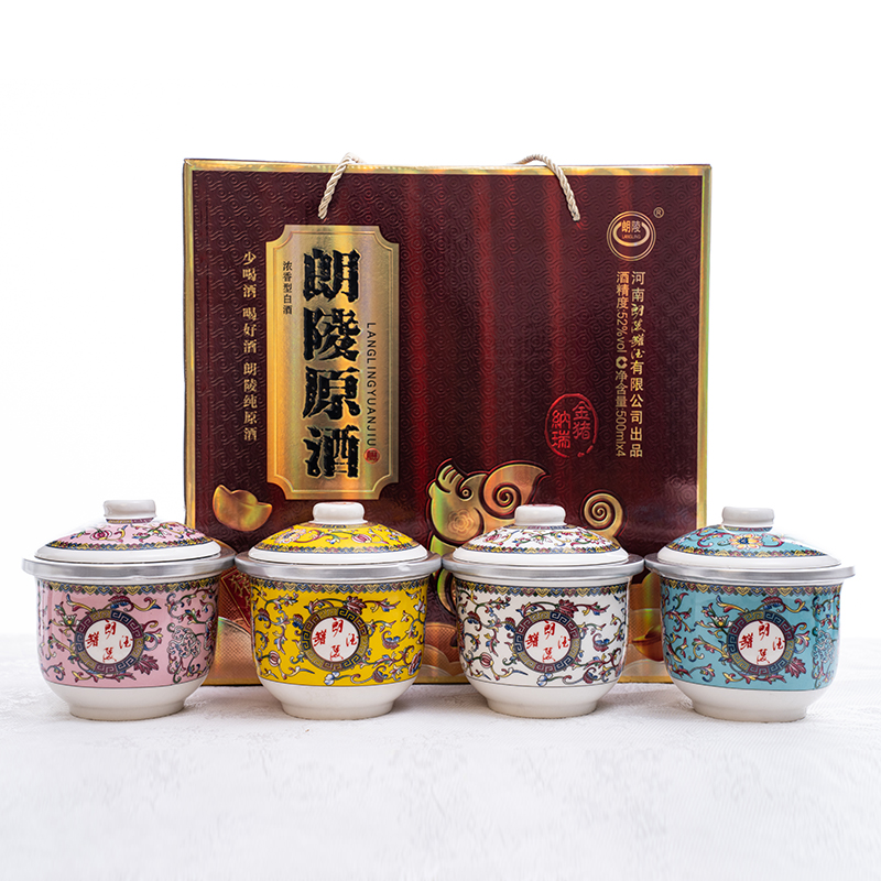 langling/朗陵朗陵罐酒浓香型纯粮酒金猪纳瑞52度500ml*4罐