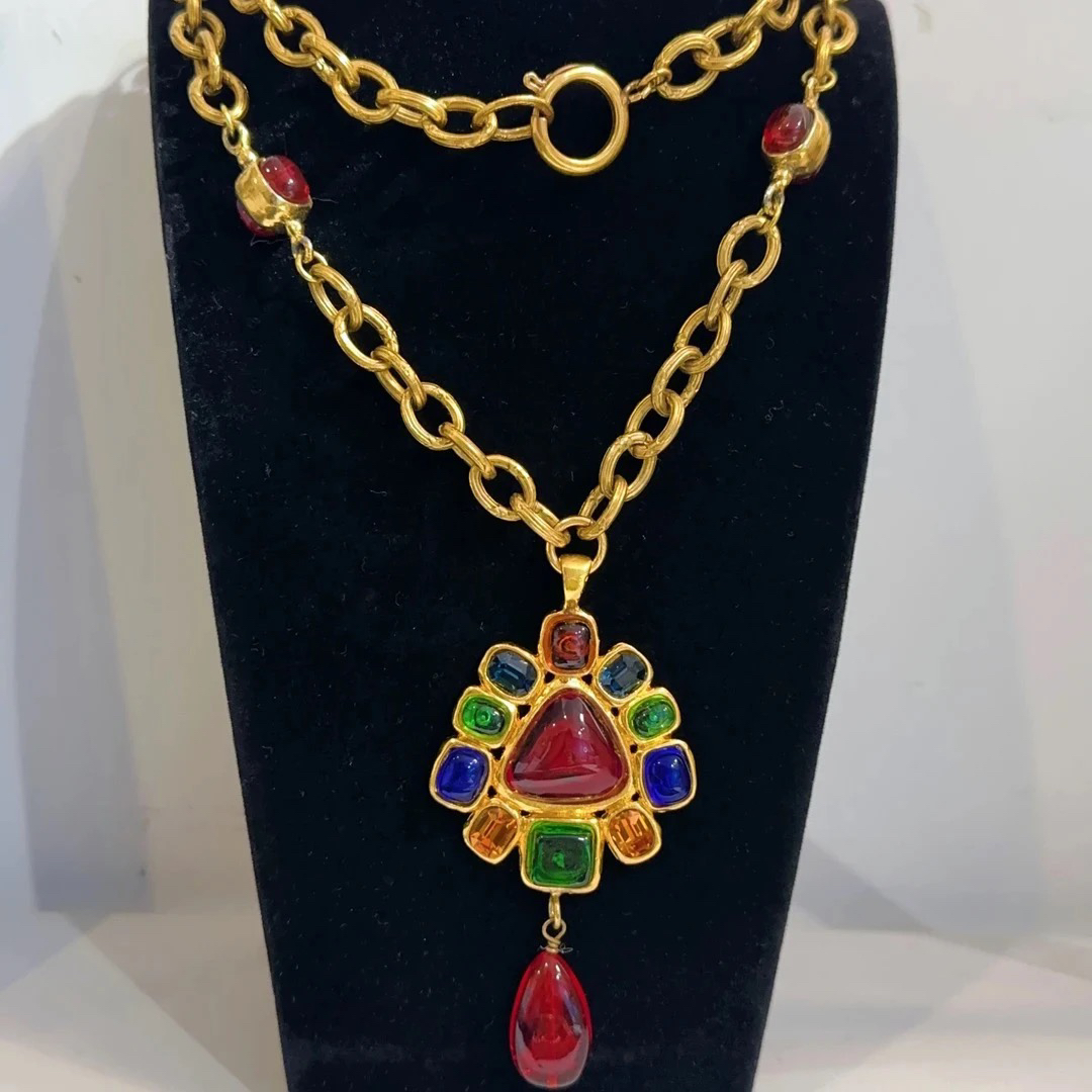 95新 Chanel/香奈儿 Chanel vintage香奈儿中古猫爪琉璃项链