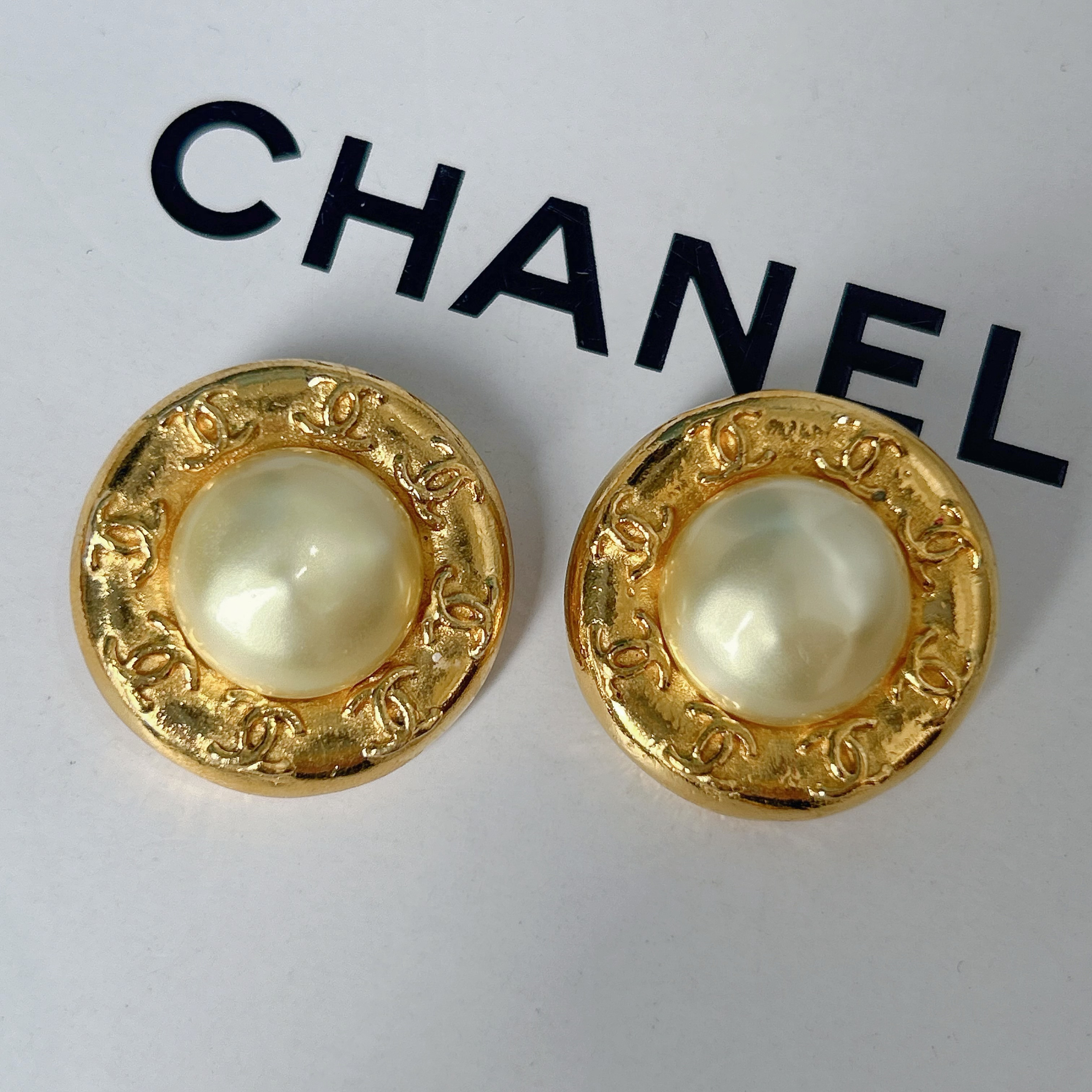 95新 Chanel/香奈儿 Chanel vintage香奈儿中古珍珠耳夹