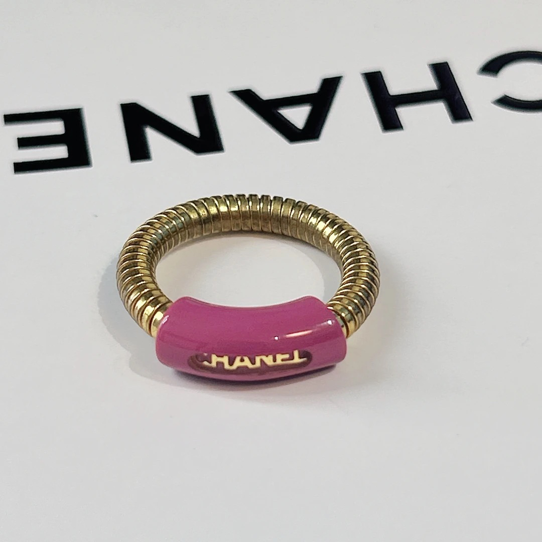 95新 Chanel/香奈儿 vintage香奈儿中古弹簧戒指（欧码53 54）