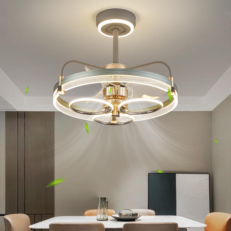 餐厅风扇吊灯卧室客厅变频风扇灯一体家用智能饭厅餐桌吧台吊扇灯
