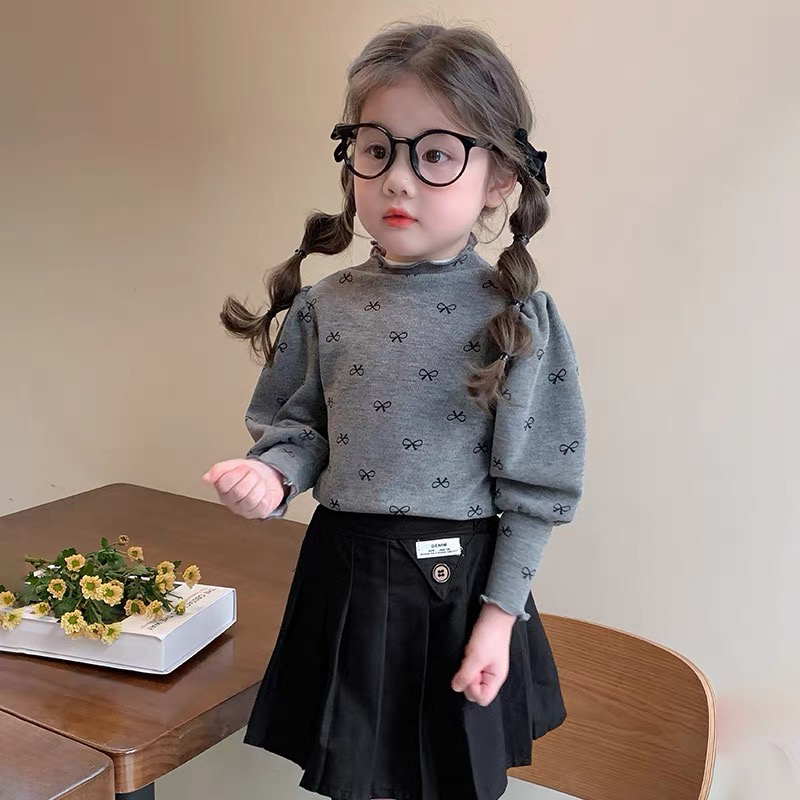 女童加绒打底衫秋冬2025新款儿童长袖t恤冬季保暖女宝宝洋气内搭