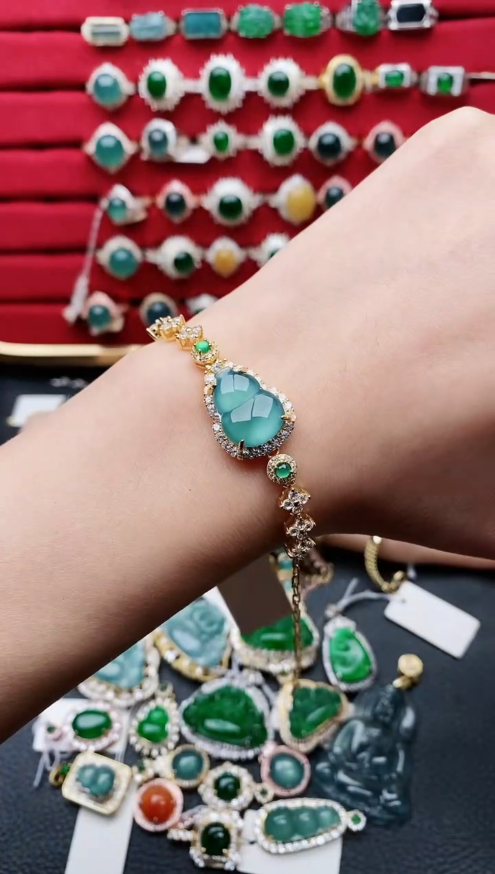 【闪购商品】翡翠手链银S925镶嵌1