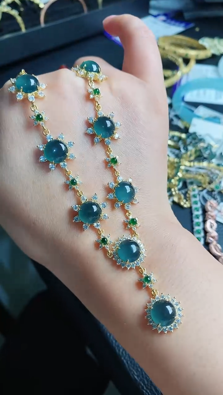 【闪购商品】翡翠手链银S925镶嵌11111111