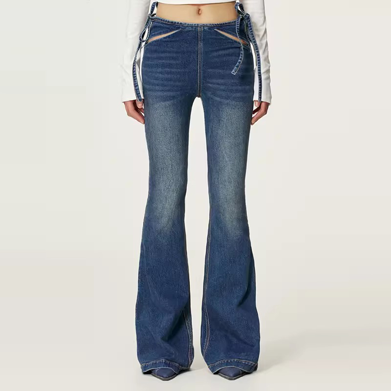 nound买手店MARRKNULL设计师品牌显瘦时尚修身微喇叭牛仔裤热力感