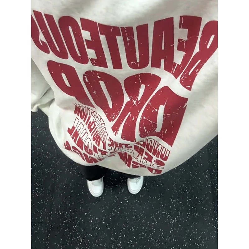 花灰色高克重磅卫衣男女款秋冬季美式潮牌硬挺连帽衫高街情侣外套