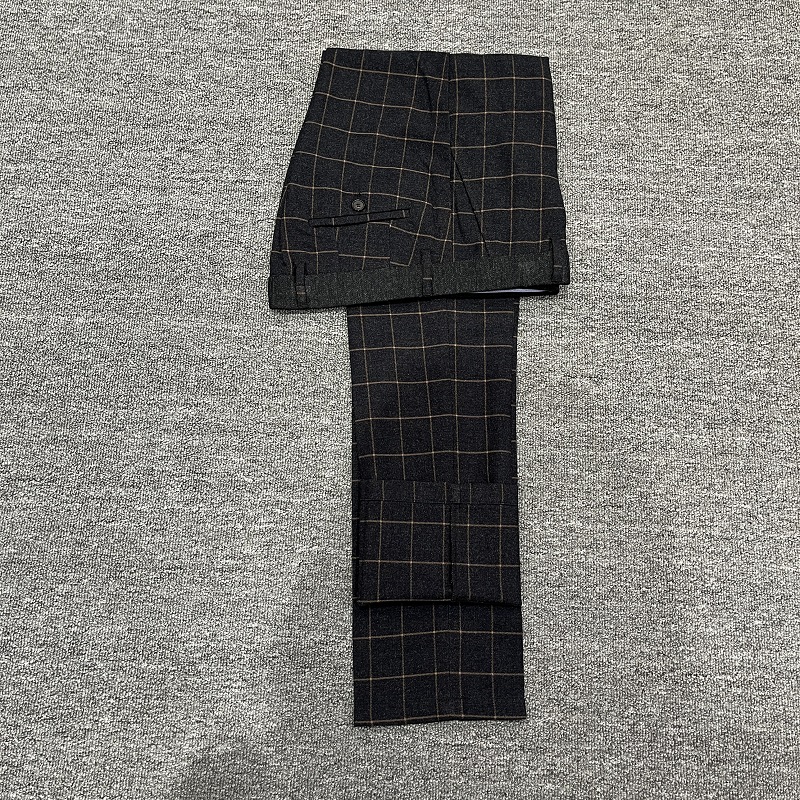 【佛家】F5A71170-02-59 深灰色  春秋款 男士舒适经典格子休闲裤