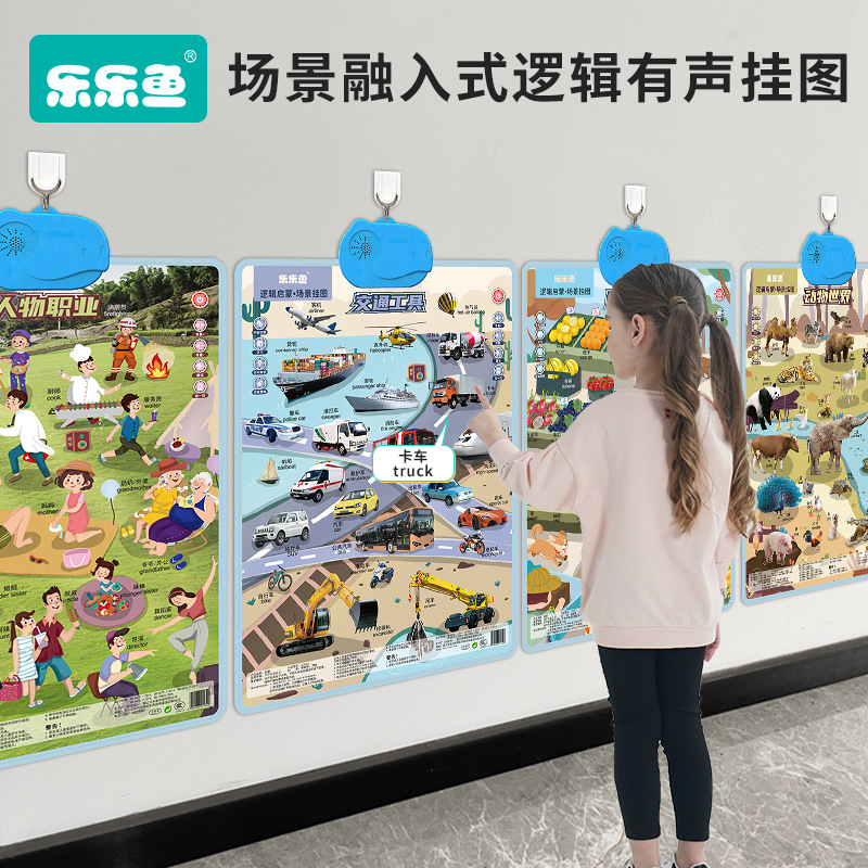 小扬哥】乐乐鱼蓝壳逻辑启蒙场景点读挂图早教认知场景思维学习益