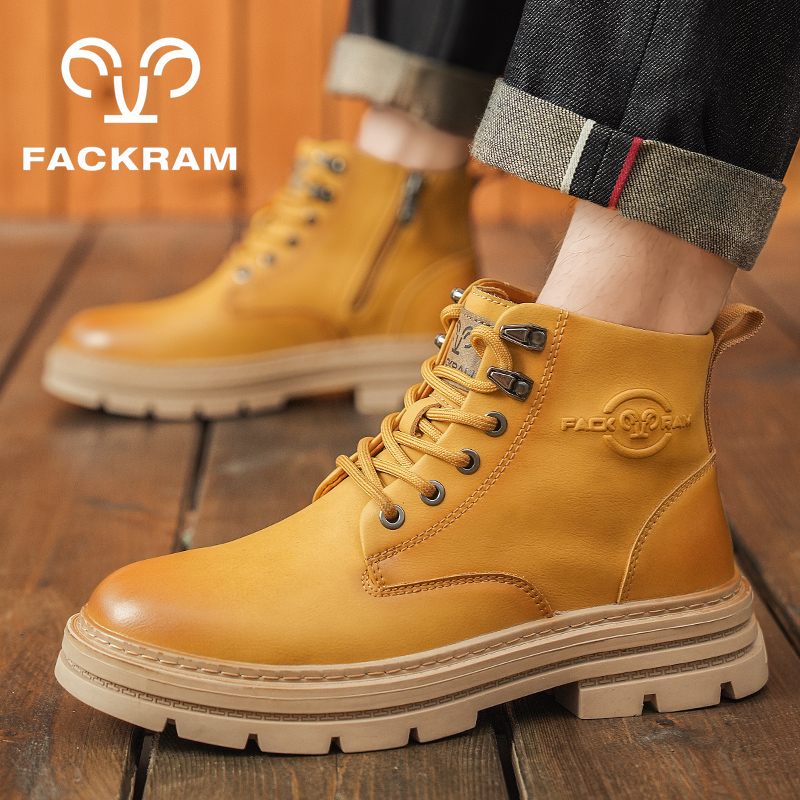 FACKRAM马丁靴男款2025新款秋冬英伦风复古百搭大黄靴马丁鞋男士