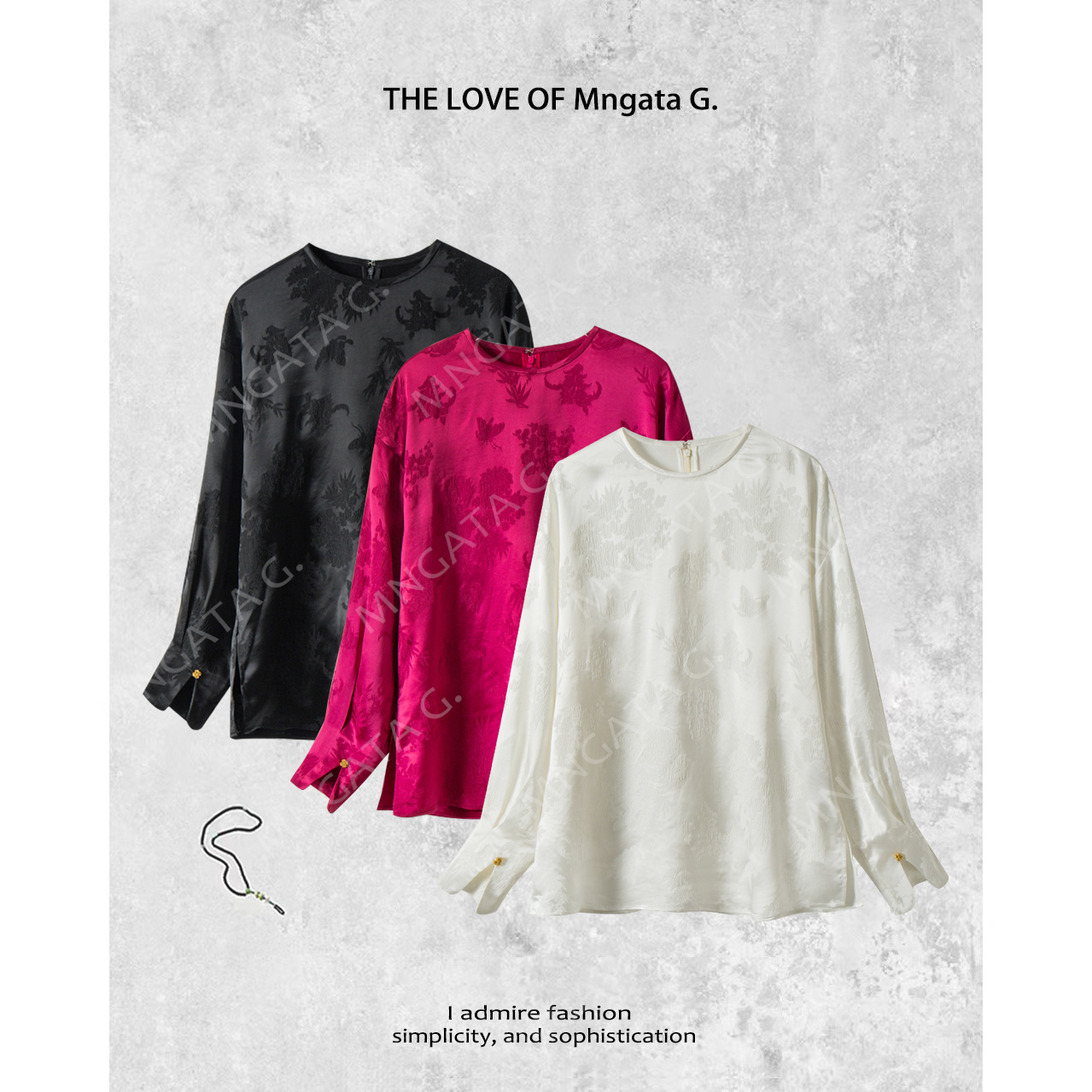 MNGATA G.宫小妍 【佳人才子】早秋新中式中国风醋酸上衣24880117