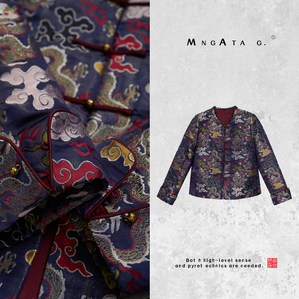MNGATA G.宫小妍【云锦·九龙纹】早秋新中式国风桑蚕丝外套4090960