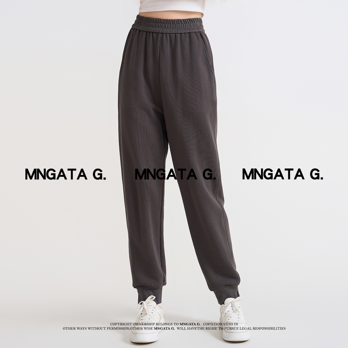 MNGATA G.宫小妍 【钻钻熊】秋冬新中式国风小熊休闲长裤X3101045