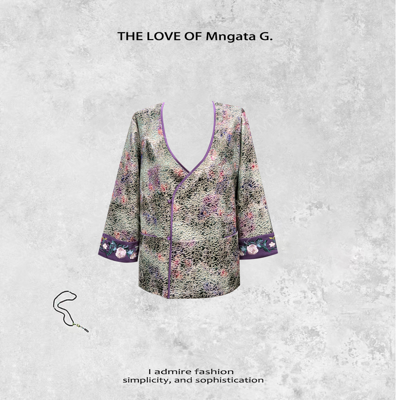 MNGATA G.宫小妍 【紫光】秋冬新中式中国风桑蚕丝复古外套24990116