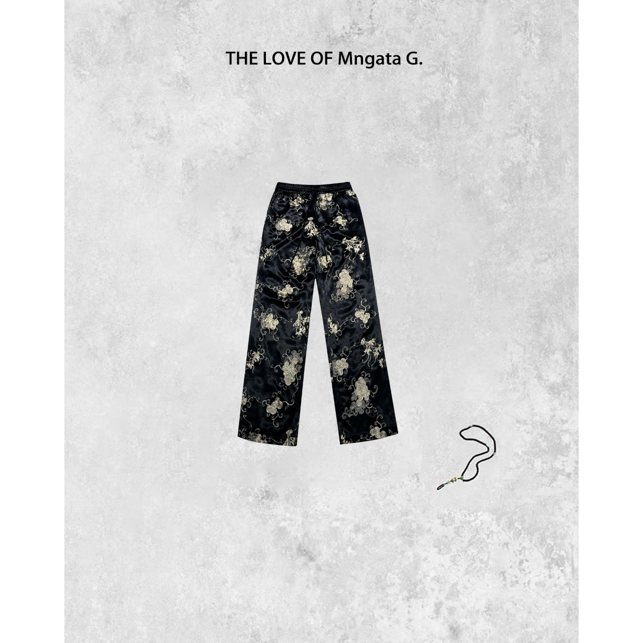 MNGATA G.宫小妍 【金枝玉叶】新中式国风手工刺绣复古裤子23072009