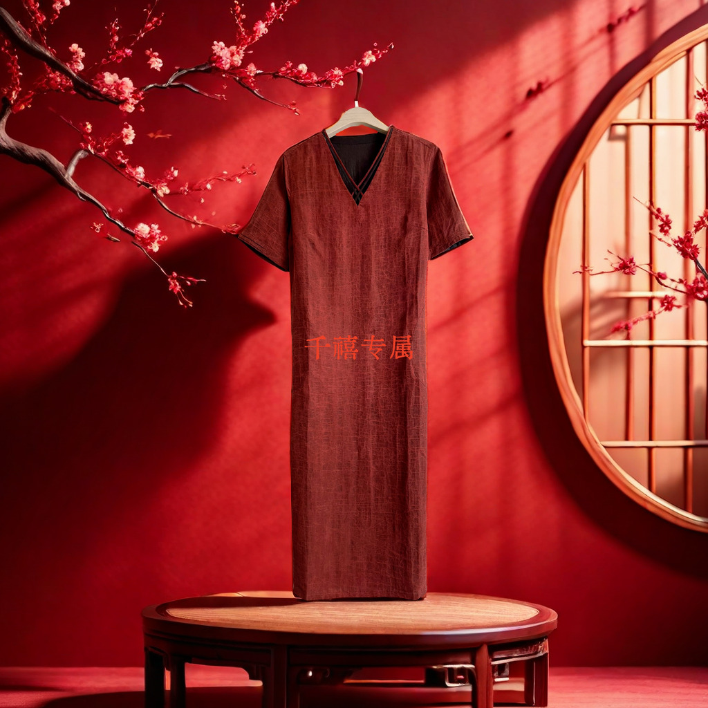 【千禧专属】274桑蚕丝香云纱彩龟气质时尚夏季2024双面穿连衣裙