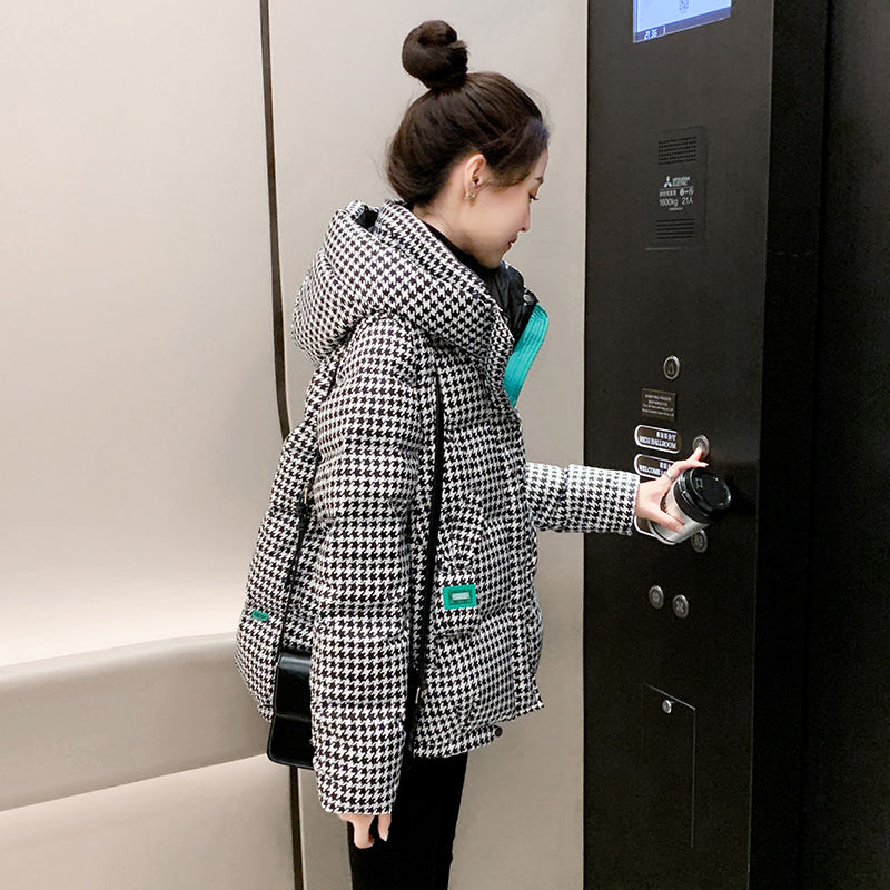 波司澄千鸟格短款秋冬季女2023年新款时尚防寒小个子外
