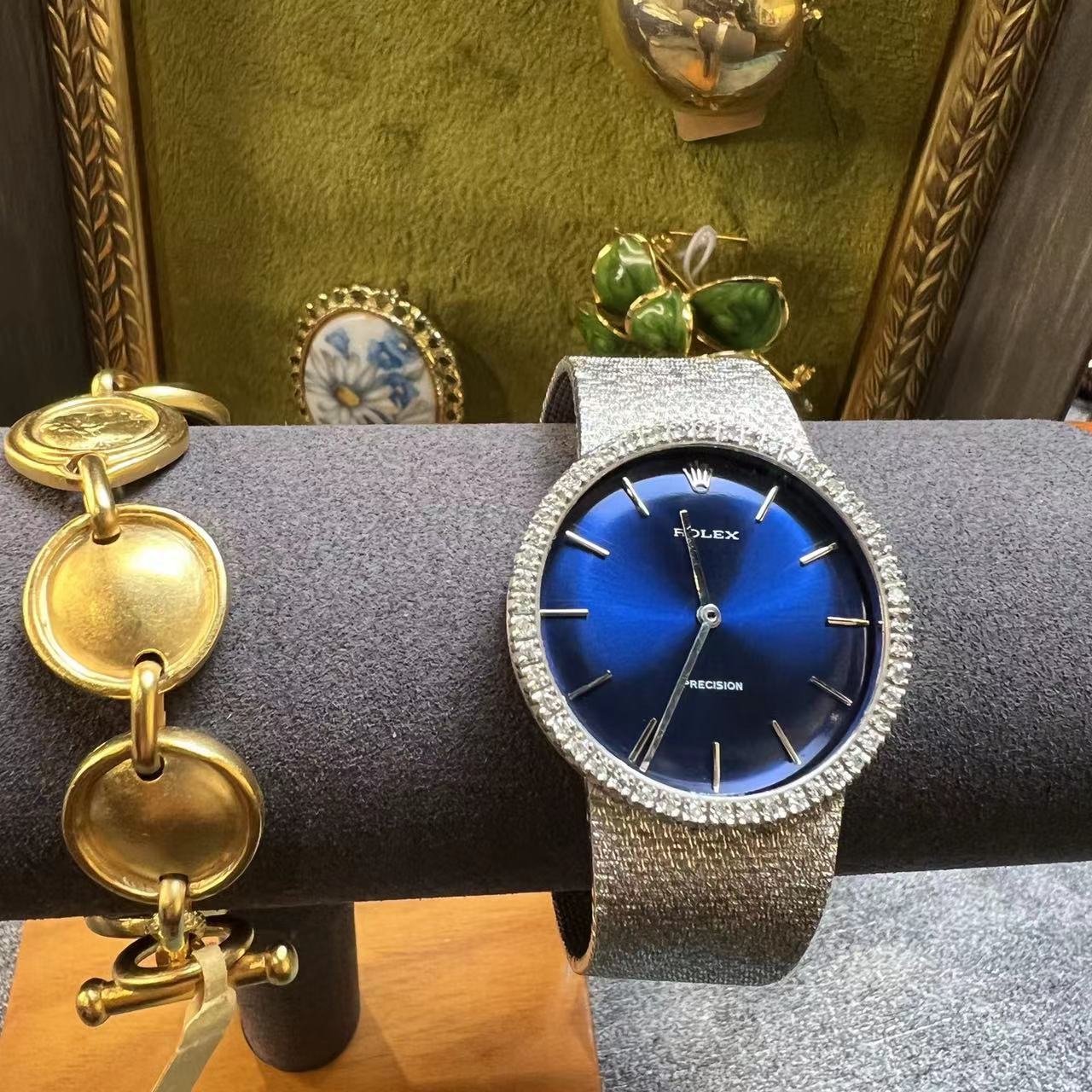 95新 Rolex/劳力士 -266中古/贵金属带/蓝盘/35mm/劳力士女表